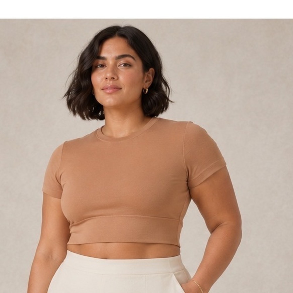 SKIMS Summer Mesh Cropped T-Shirt Sienna 2X (Fits L/XL)